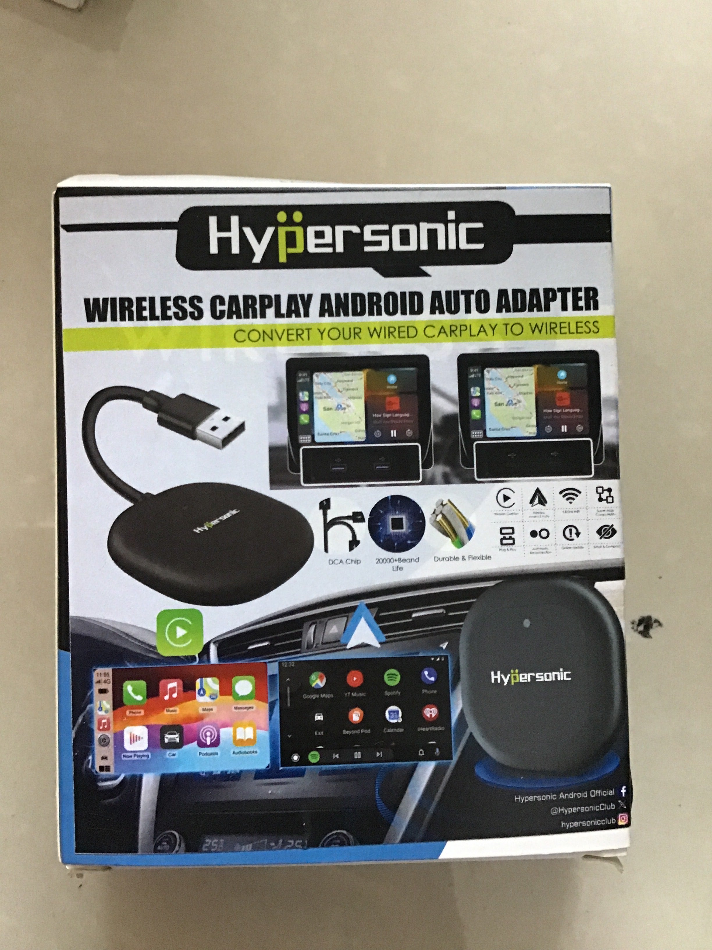 HYPERSONIC WIRELESS CARPLAY ANDROID AUTO ADAPTER