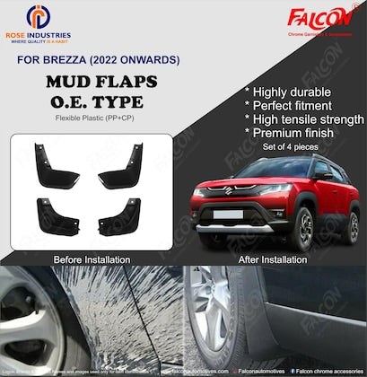 FALCON O.E. Type CAR MUD FLAP FOR MARUTI SUZUKI BREZZA 2022 ONWARDS