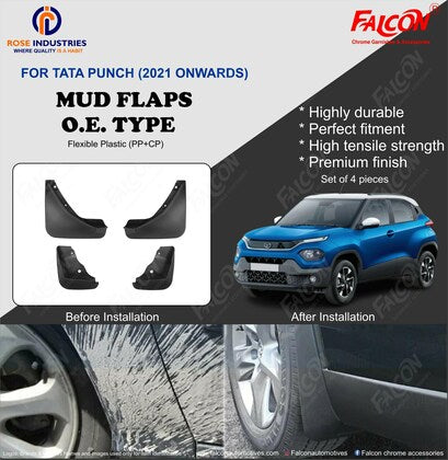 FALCON O.E. Type CAR MUD FLAP FOR TATA PUNCH 2021 ONWARDS