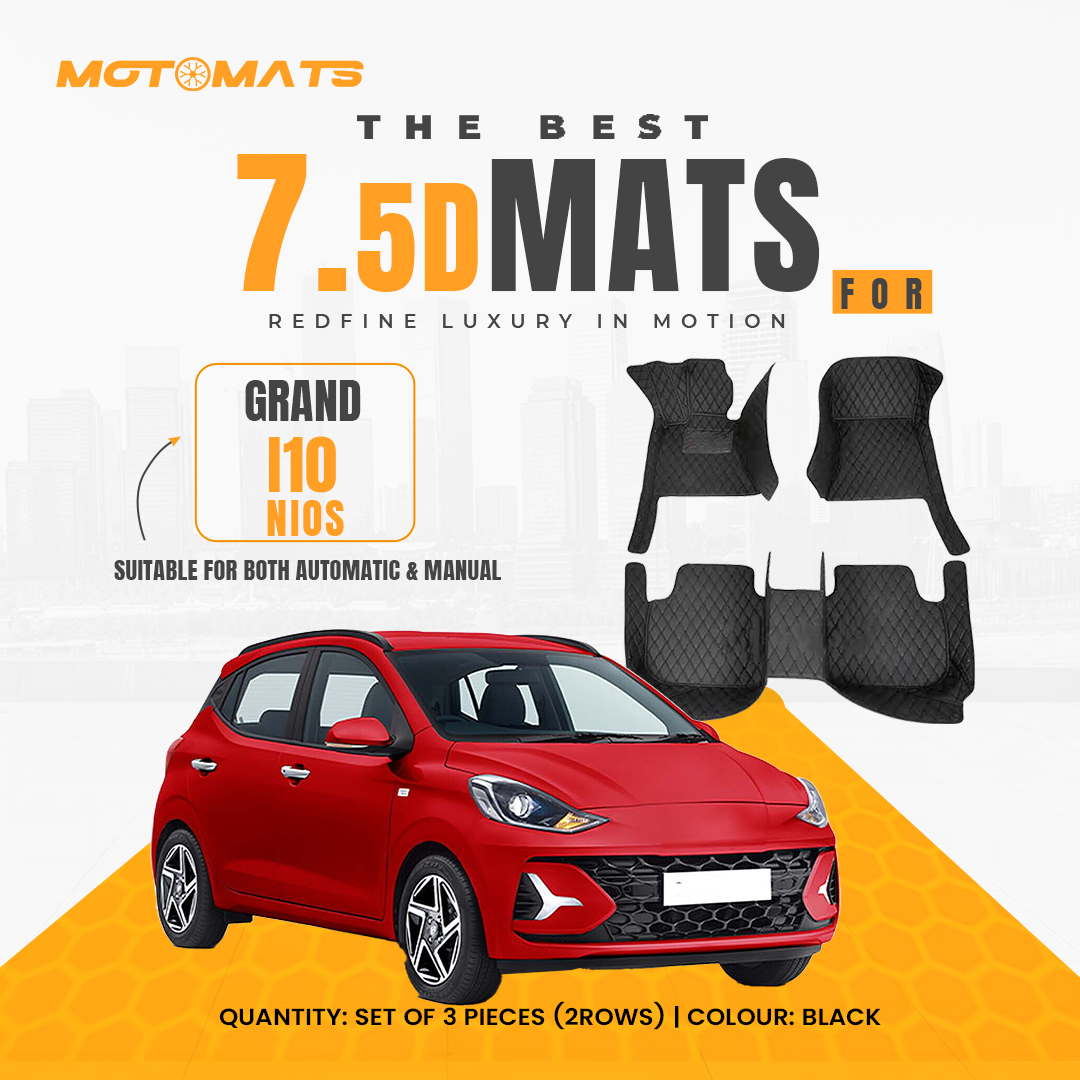 MOTOMATS 7D MAT Hyundai Grand i10 NIOS (Black)