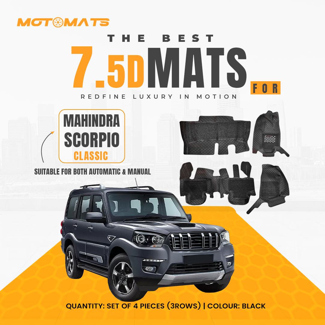MOTOMATS 7D MAT Mahindra Scorpio Classic (Black)
