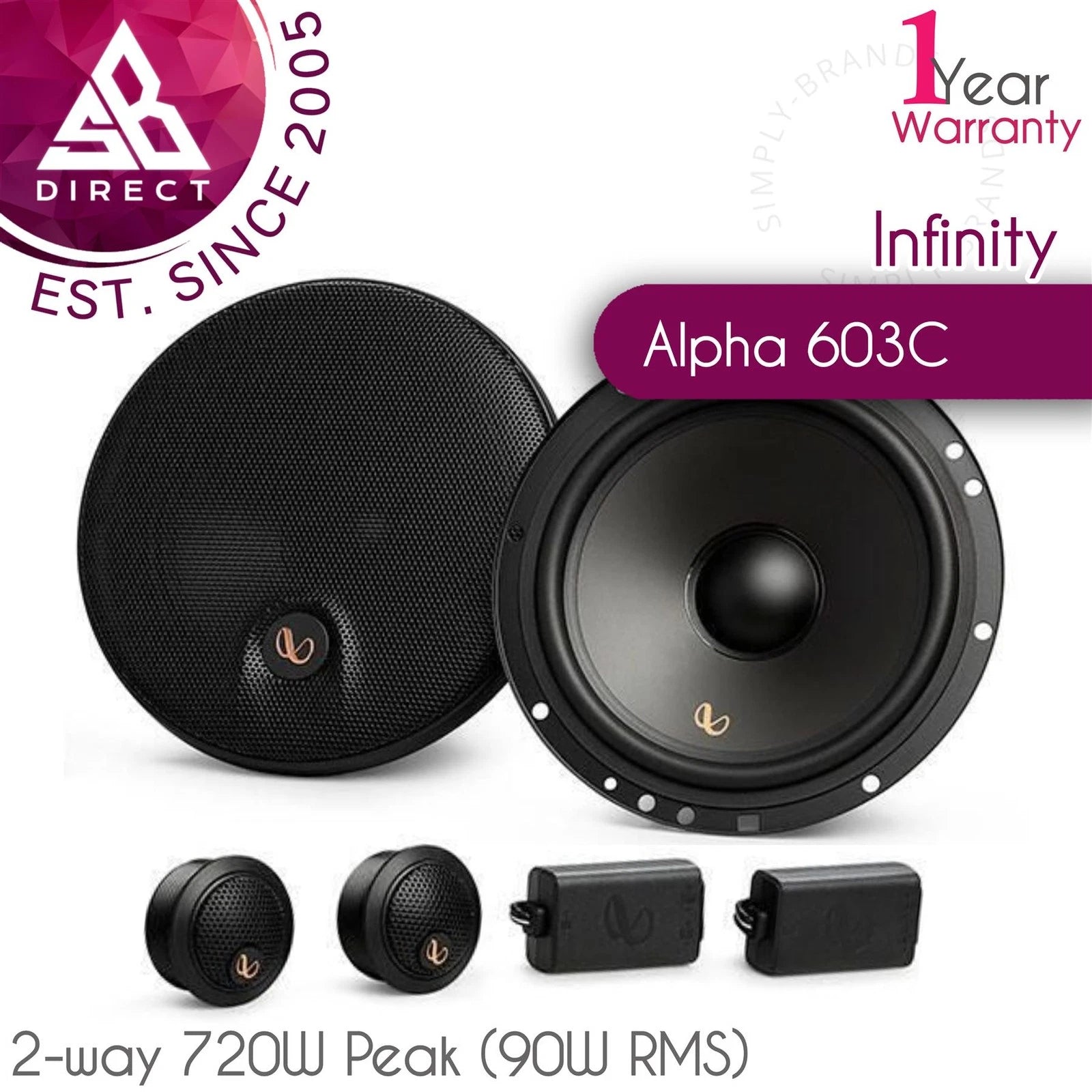 INFINITY ALFA 603 CF 720W PEAK CRETE 90W RMS SPEAKER – Motomizers
